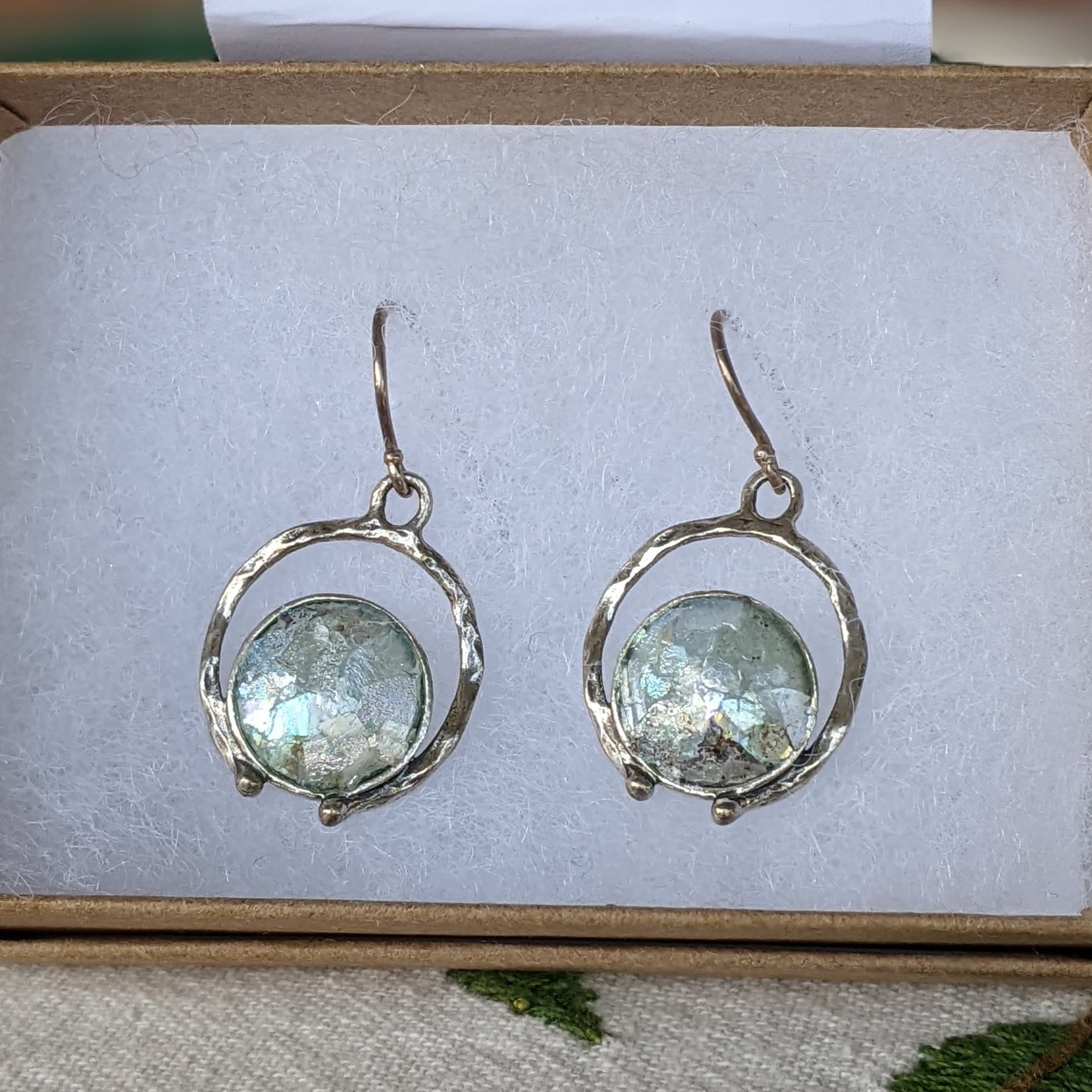 Roman Glass Earrings - Circles